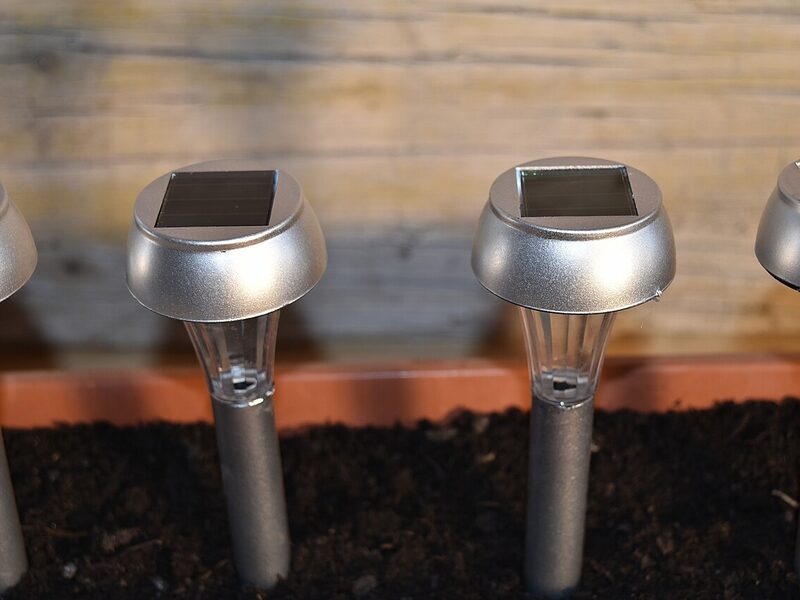 Stainless-Steel Solar Path Lights, Warm White LED, 4-Pack