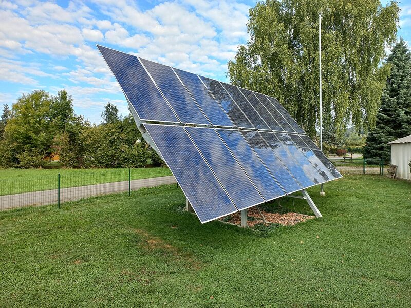 Fixed-Tilt Ground Mount Frame, Galvanized Steel, 8 Panels